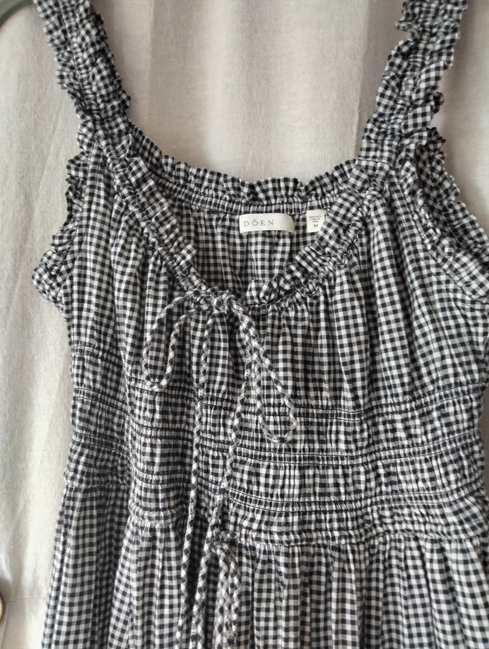Women’s Black & White Gingham Midi Skirt, Size MEDIUM - Picture 5 of 13